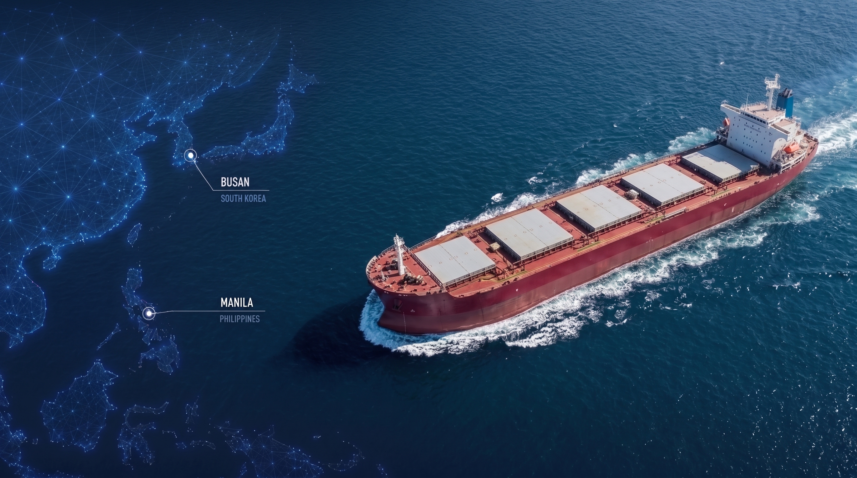 Maritime network connecting Busan and Manila